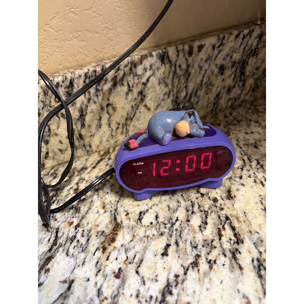 Disney Y2K Vintage Winnie The Pooh Sleeping Eeyore Digital Alarm Clock - Tested